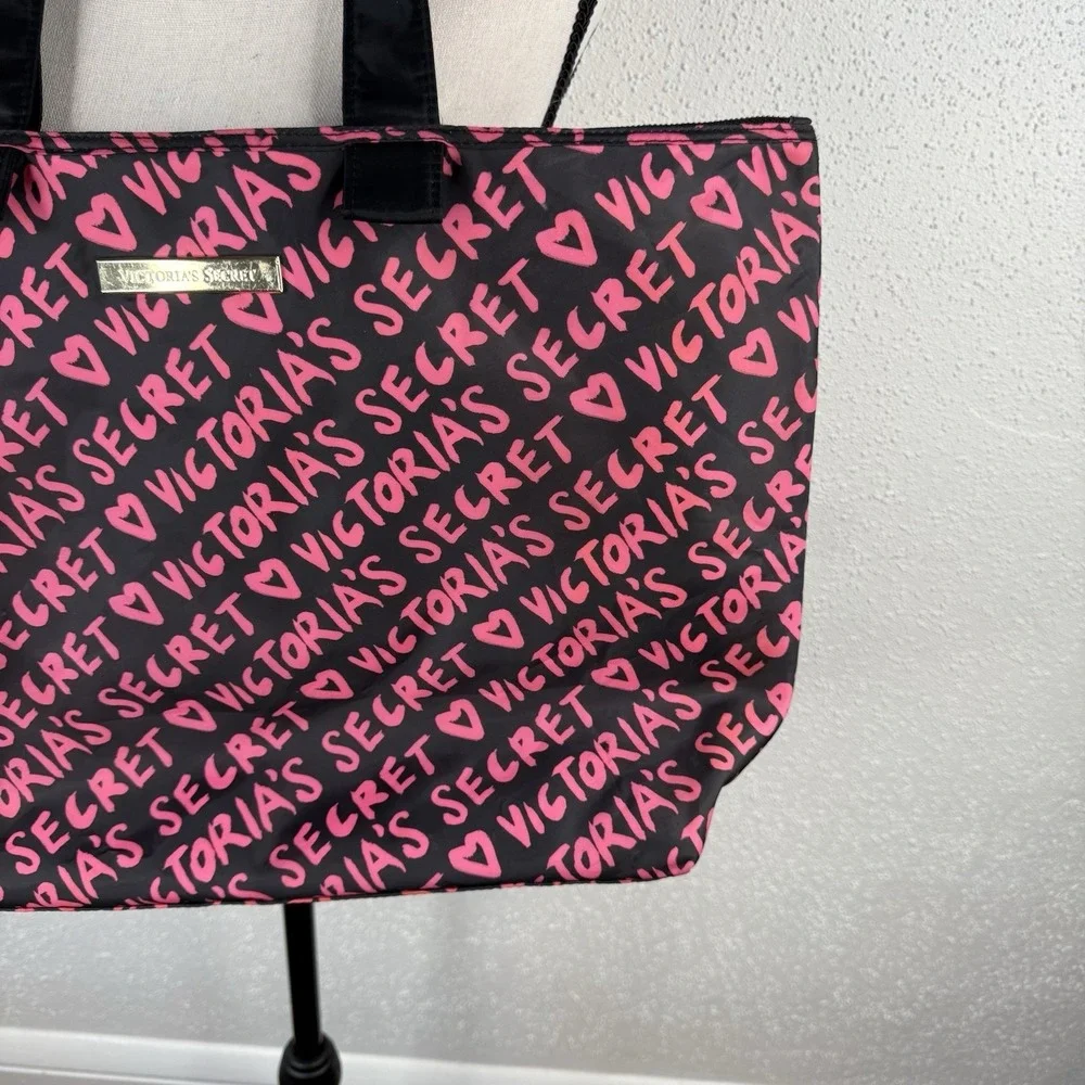 Victorias Secret Large Pink and Black Tote Bag Limited Edition Tote Bag